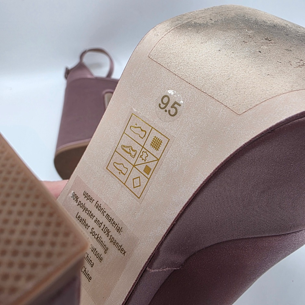 Jeffrey Campbell On My Way Platform Dark Lilac Satin Rosette Heels Womens 9.5 - Picture 7 of 8